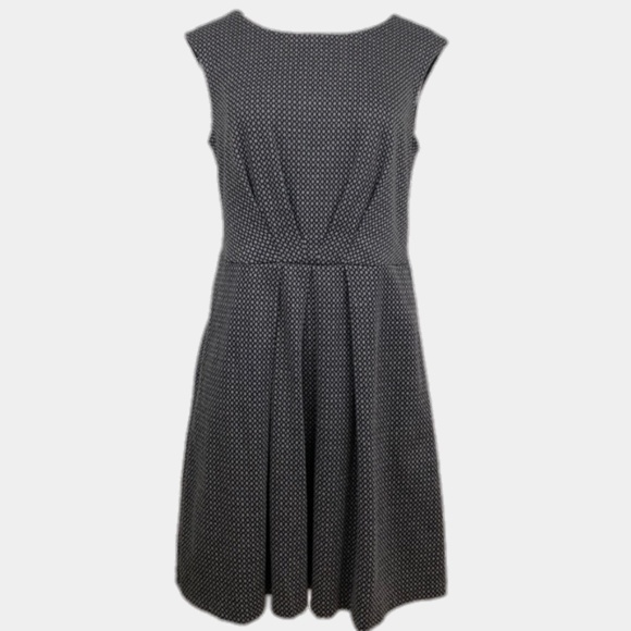 NY & COMPANY Dress Sheath Abstract Knit Retro Sleeveless Gray Black Medium - Picture 2 of 8